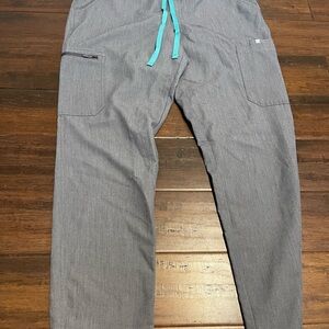 Figs Scrub Pants Womens L Gray Yola Skinny Zip Cargo Mid Rise Nurse Vet Dentist